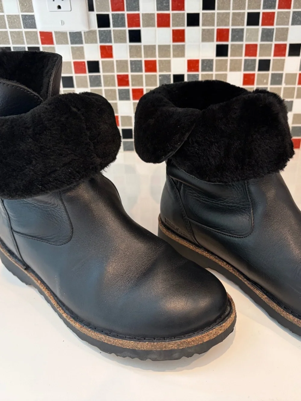 Birkenstock Uppsala Shearling Black Leather Boots - 40 EU (9 - 9.5 US)